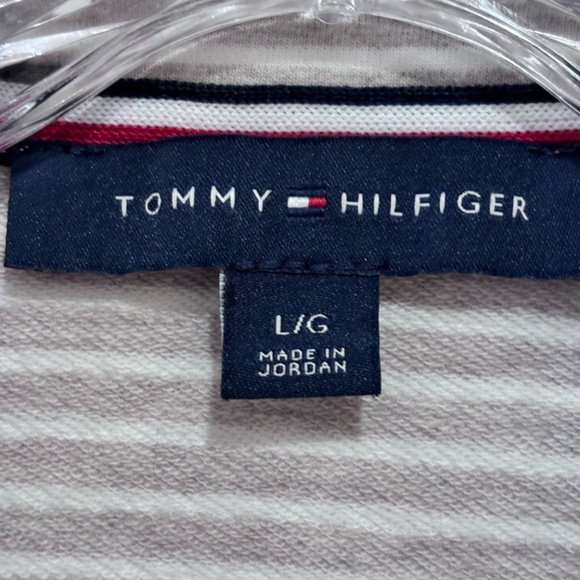 Tommy Hilfiger Women's Gray White Stripe SZ L Open Front Military Band Jacket - Picture 15 of 16